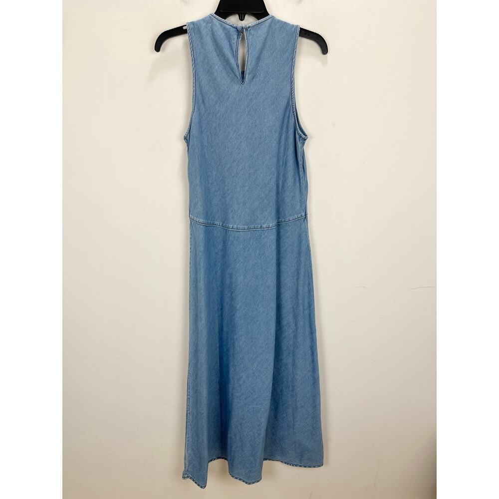 Madewell Seamed Maxi Dress in Airy Denim A Line Clean Soft Sky Blue US 6 NWT - Picture 13 of 13